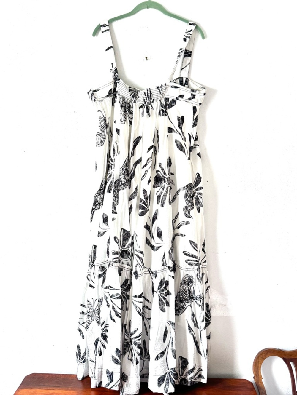NWT Anthropologie Square-Neck Waistless Hawaiian Tropical Floral Midi Dress - Picture 6 of 15